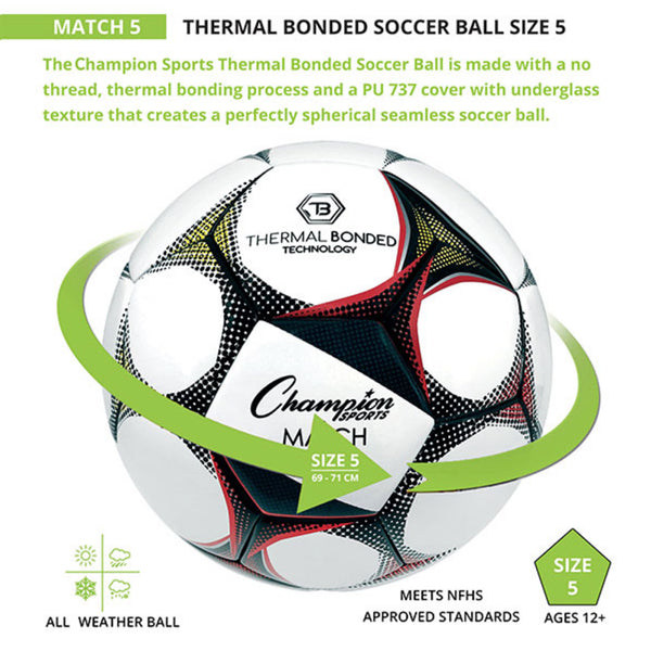 Thermal Bonded Match Soccer Ball - Youth Sports Products