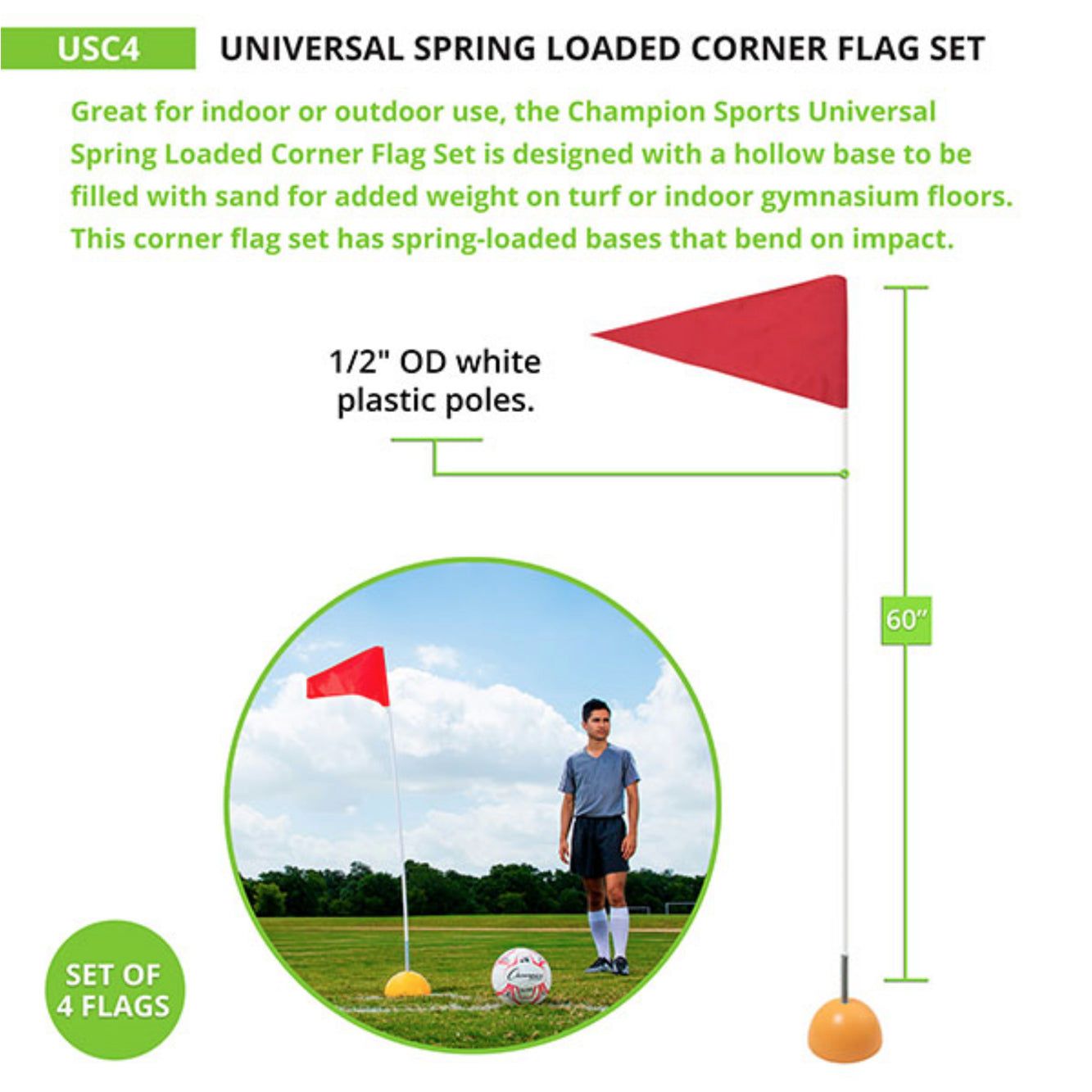 Spring Loaded Corner Flag Set