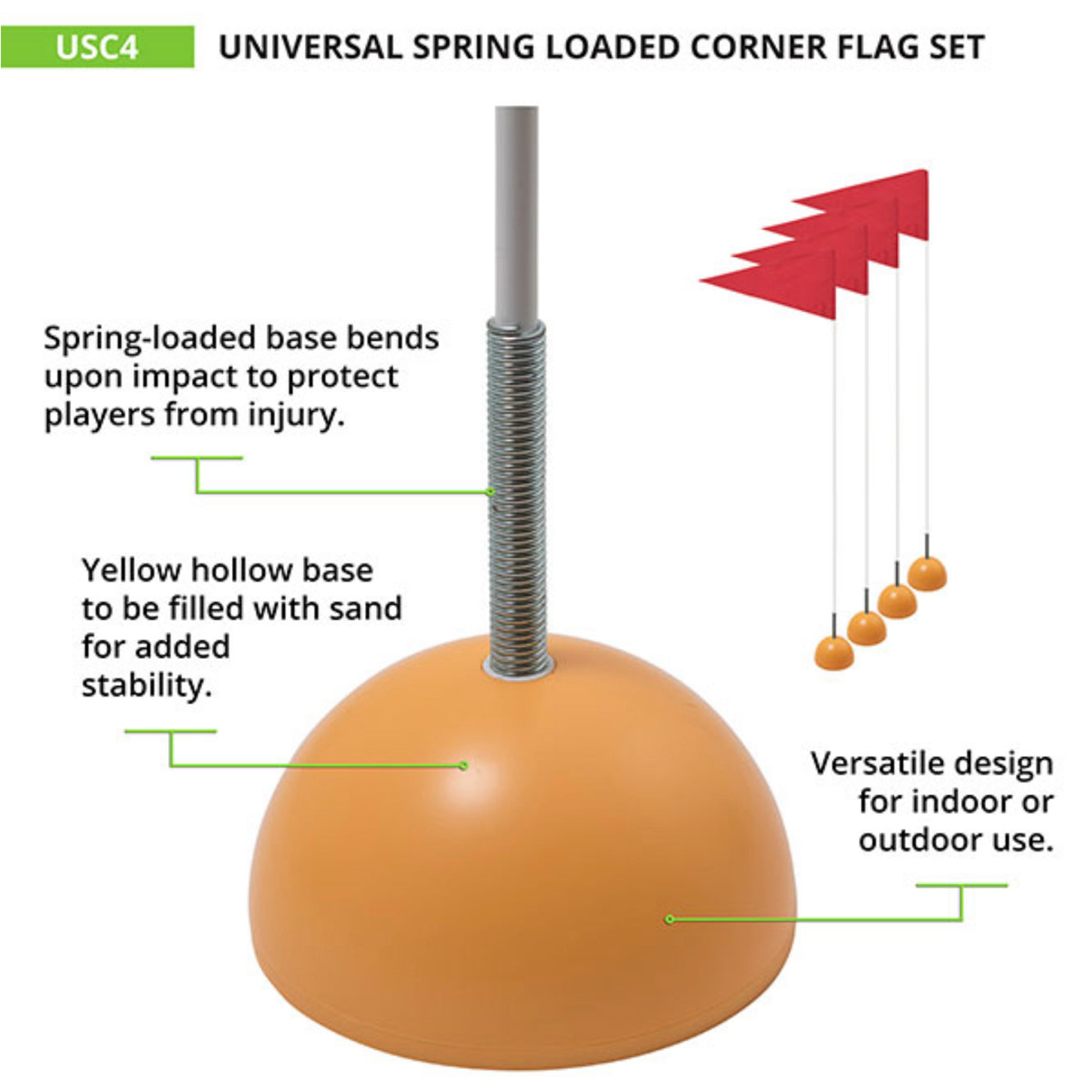 Spring Loaded Corner Flag Set