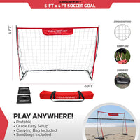 PowerNet 6' x 4' Ultra Lightweight Soccer Goal - Youth Sports Products